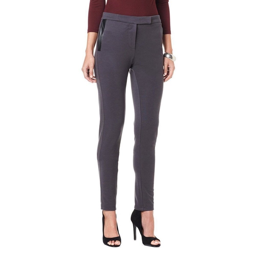Women's Gray Slim Stretch Fit Pants